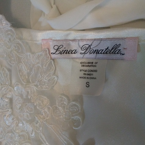 Linea Donatella White Chiffon and Satin Chemise - Picture 6 of 6